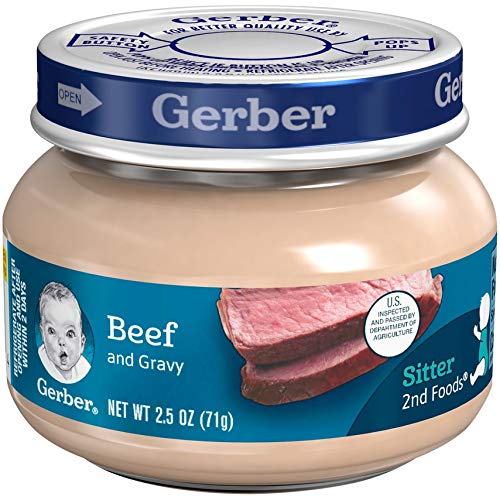 Gerber Purees 2nd Foods Beef & Gravy, 2.5 Ounce Jars (Pack of 20)