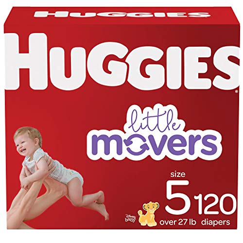 Baby Diapers and Wipes Bundle: Huggies Little Movers Size 5, 120ct &  Natural Care Sensitive Baby Diaper Wipes, Unscented, 12 Flip-Top Packs (768  Wipes