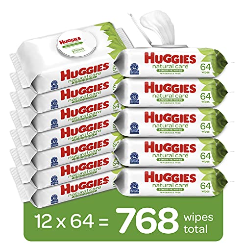 Huggies Simply Clean Unscented Baby Wipes, 11 Flip Lid Packs (704 Wipes total)