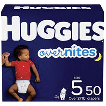 Load image into Gallery viewer, Nighttime Baby Diapers Size 5, 50 Ct, Huggies Overnites
